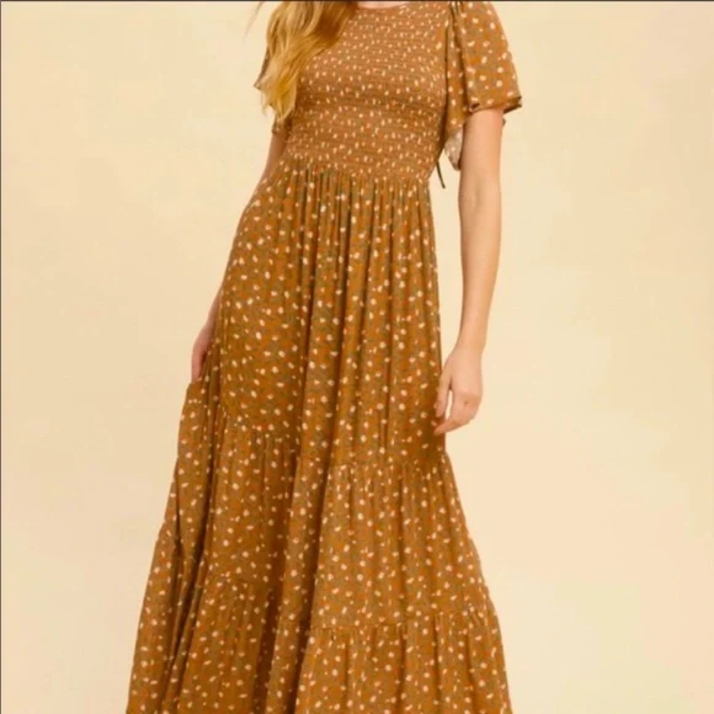 Ditzy Floral Smocked Maxi Dress